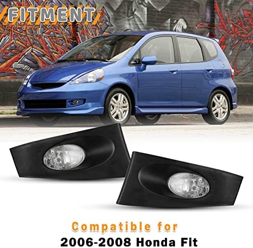 Autowiki Fog Lights Lâmpadas montagem para 2006 2007 2008 Honda Fit Driver Substituição de passageiros 1 par