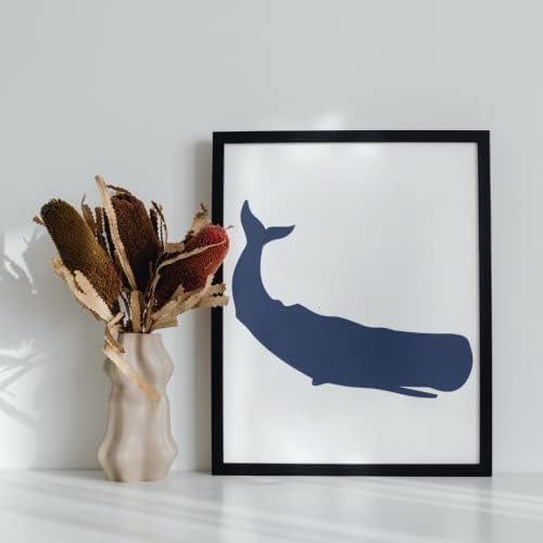 Estêncil de baleia azul - Modelo de artesanato e decoração DIY Melhores estênceis grandes de vinil para pintar em madeira, telas,