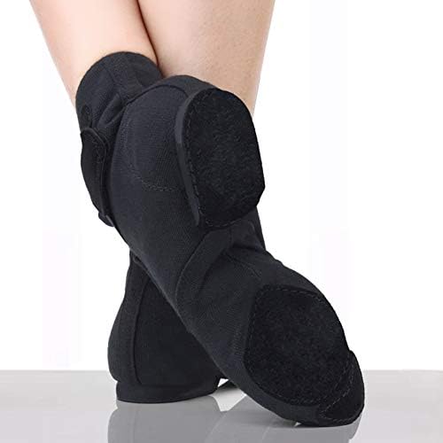 Tinrymx Jazz Sapatos Pu Couro de Couro Elastic Slip On Split Sole Jazz Shoe para Mulheres e Men Sapatos de Dança, Modelo