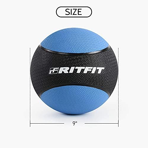 Ritfit Ball Medicine Pondered - Casca de borracha não deslizante e aderência de textura dupla - Bola de exercício de treino para