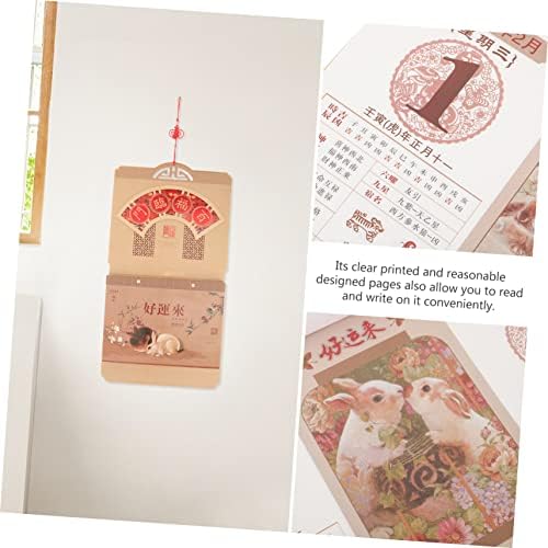 Aboofan 2pcs 2023 calendário de mesa Chinoiserie decoração do calendário chinês calandar calendário sortudo calendário feng