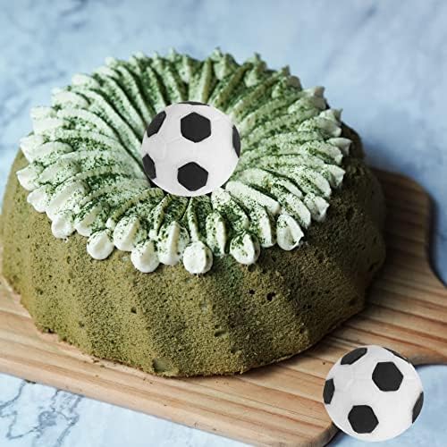 Onnpnn 2 peças molde de silicone de futebol, moldes de chocolate em forma de futebol, ferramentas de decoração de bolo de futebol DIY,