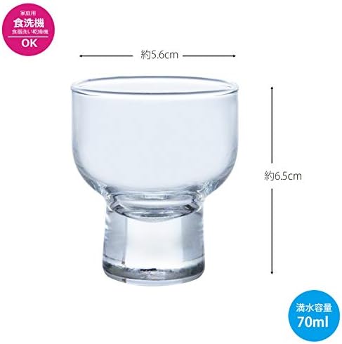 Toyo Sasaki Glass J-00301 Glass de saquê de resfriamento, recomendado pela Copa da Associação Central da Associação Central da Associação de Brewers da Nippon, Safe, fabricada no Japão, aprox. 2.4 fl oz, pacote de 120, claro