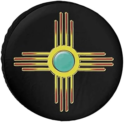 Zia Sun - Zia Pueblo - Novo México Trendy Spare Pneus Capa à prova d'água à prova de poeira à prova de poeira Protetores para o Universal Todos os Veículos