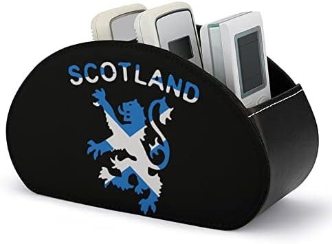 Lion Scotland Scotland Print Scottish TV Remote Control Storage Storage titular PU couro 5 Compartimentos Tray para organizador