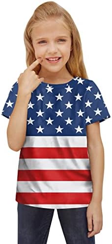 Camisas infantis para criança 4 de julho 3d gráfico tees tees meninos meninas novidade moda de manga curta T Toddler camisetas