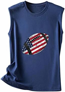Moda Fashion USA Tanks Summer Vest Memorial 4 de julho Camiseta redonda Tunic Tees Casual Independente Bloups fofas