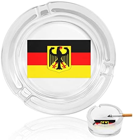 Deutschland Alemanha Flag de vidro cinzeiros para cigarros lixo à prova de vento pode imprimir bandejas de cinzas