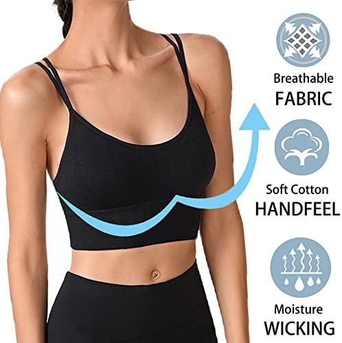 Rosyclo Sports Bra for Women Cross Cross Back acolchoado Strapped Cropped Seamless for Fitness Workout Yoga Bras 3 Pack