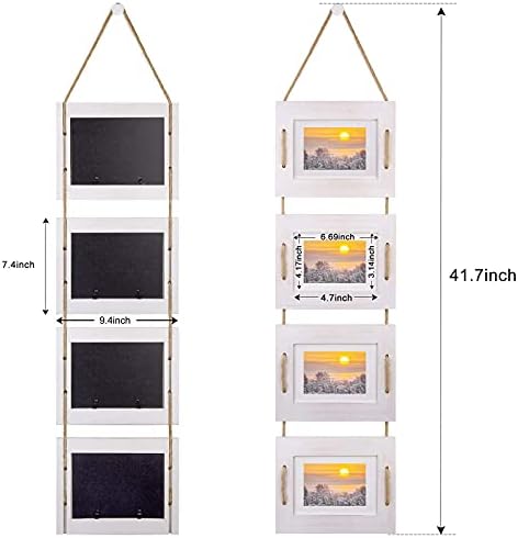Dlquarts 5x7 armações de imagem pendurada, decoração de parede de colagem, conjunto de molduras de 4 de abertura, 3,5x5