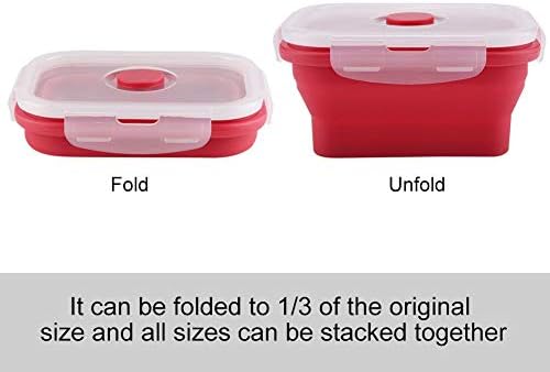 Ftvogue colorido 350ml Retângulo Silicone Bento Caixa de lancheira dobrável Lunhana recipiente de alimentos para microondas