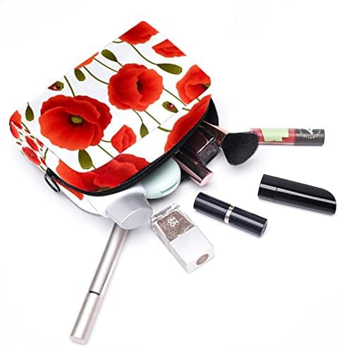 Bolsa de higiene pessoal, bolsa de cosméticos de maquiagem para homens para homens, milho papoula vermelha flor