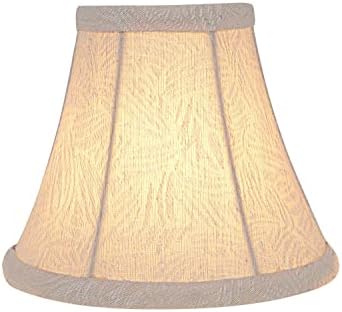 Aspen Creative 30076-2A Pequeno Bell Shape Chandelier Clip-on Lamp Shade Set, design de transição em bege, clipe de largura inferior de 6