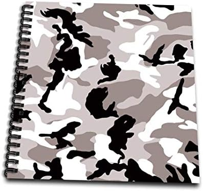 3drose db_20355_1 Livro de desenho de impressão de camuflagem cinza, 8 por 8 polegadas