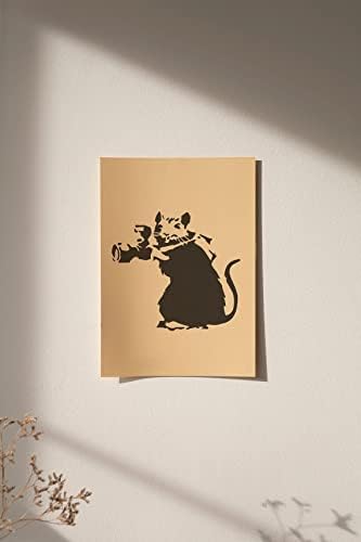 BANKSY RAT FOTONETO DE PIORTAÇÃO - Laser Cut reutilizável 14mil Mylar Stencil - Modelo de pintura de arte de parede Desenho de artesanato