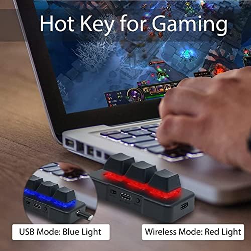 PCSENSOR 3-TENAS MINI TECELHO TECHADO USB sem fio 2 em 1 Teclado mecânico Teclado Hot Tecl Personalizado com RGB LED para Gaming