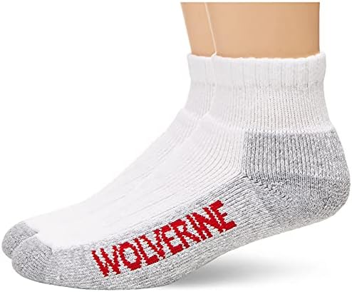 Wolverine Men's 2 Pack Steel Toe Cotton Quarter Sock