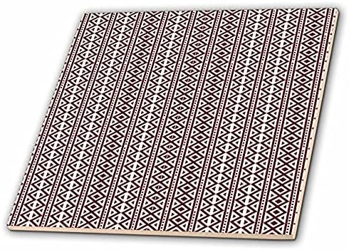 3drose tradicional padrão africano de triângulos, pontos, linhas, de cor marrom - telhas