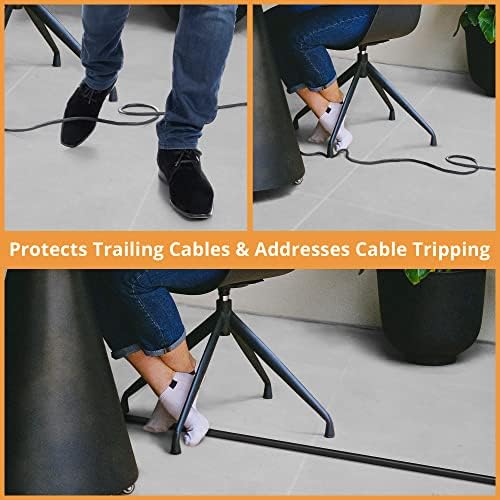 Piso de tampa do cordão de 12 pés para cabos de extensão, tampa da tampa do cabo do piso para proteger os cabos e evitar
