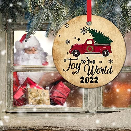 Ornamentos de árvores de Natal pendurados Alegria do floco de neve para o mundo Presentes de lembranças de lembra