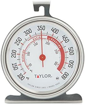 Taylor 5932 Dial grande Dial Termômetro de cozinha de cozinha, mostrador de 3,25 polegadas, aço inoxidável