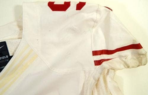 2012 SAN FRANCISCO 49ers Will Tukuafu 92 Game usou White Jersey 46 DP28494 - Jerseys de jogo NFL não assinado usada