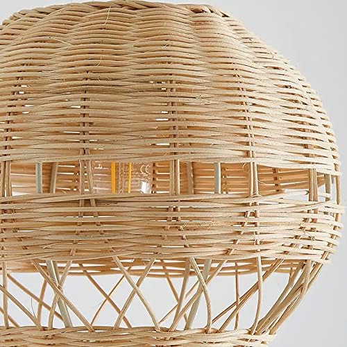 ZXRLHPI Modern Rattan Tecida lustre quente Balão de ar quente Luz de decoração de quarto infantil, iluminação do quarto da gaiola de bambu, teto de luminária de vime