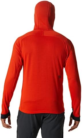 Mountain Hardwear Men Grid Polartec Power Full Zip Hoody para escalar, fazer caminhadas e acampar | Respirável e isolado