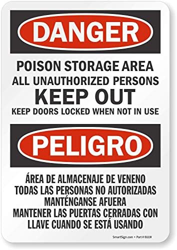 Etiqueta de vinil adesiva SmartSign-U1-1053-ND, legenda Danger: Storage Storage Peneno