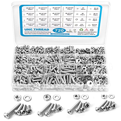 Kit de sortimento parafuso da máquina 720pcs, 10-248-326-324-40 PHILLIPS PAN CABEÇA DA CABEÇA DA CABEÇA DA CABEÇA PARA PARA