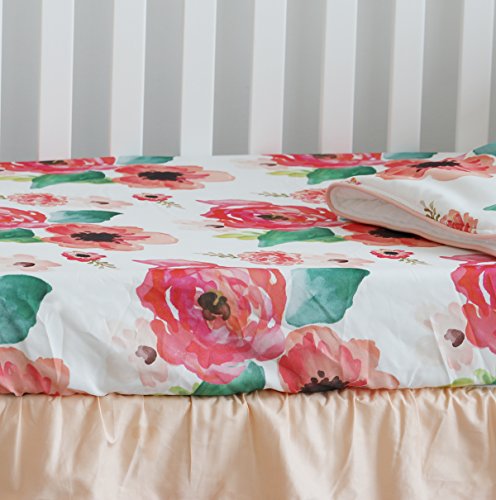 Folha de berço Floral Baby Floral para colchões de cama de menino e menina
