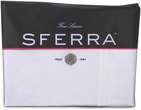 Sferra Grande Hotel Sheets - Rainha, Branco/Branco, Tecido Italiano Tecido Cotton Percale Fabric Hotel Bedding,