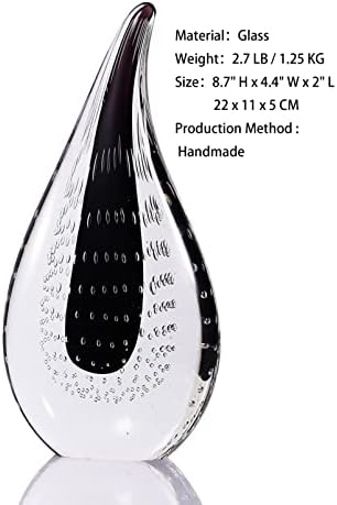 OISEGOP Feito artesanal de gotas de água de vidro criativo, exclusivo para decoração de casa, estatuetas de peso de