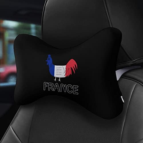 French Le Coq Gaulois Car Necue Almofado 2 PCs Confortável Auto-Rest Rest Cushion Memória respirável Pillow do assento do carro do