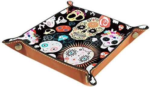 Lyetny Skull Black Bone Organizador Bandeja Caixa de armazenamento Bandeja de mesa de mesa Caddy Alterar a carteira de caixa