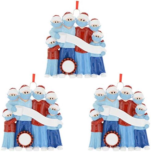 Decorações Ornamentos Família sobreviveu de 2020 Holiday 3pcs Decoração personalizada de Natal e Hangs Glass Bead Garland