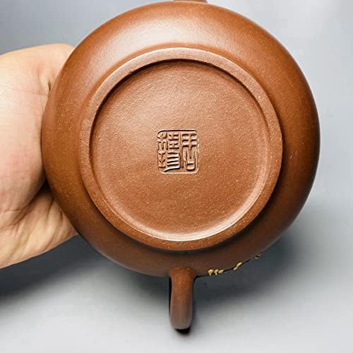 Lshacn chinês yixing zisha argila bel gongfu conjunto de chá roxo bule pinho, bambu e maconha de ameixa lama roxa zhou guizhen