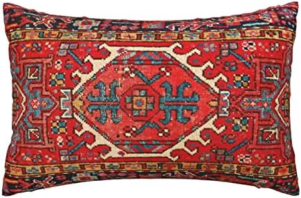 Fronha Wozukia 20x30 polegadas Antigo Oriental Turco Padrão de Carpetes Impressão Lombar Vermelho Caso de Capa de Tampa