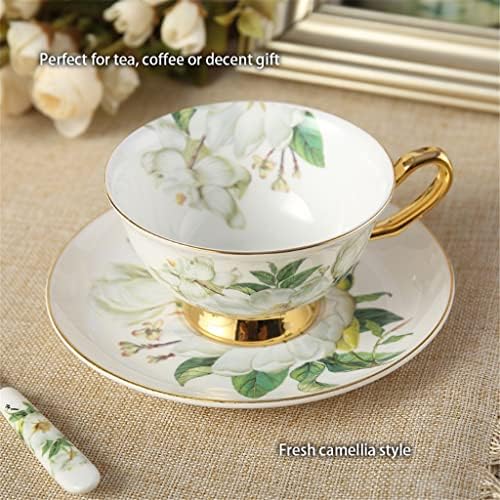 TDDGG Camellia Bone Coffee Conjunto de chá de porcelana inglesa Conjunto de chá de cerâmica Creamer Sugar Bowl Bule