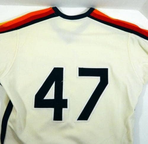 Houston Astros #47 Jogo emitido Cream Jersey DP08409 - Jerseys de MLB usados ​​no jogo