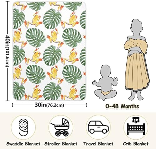 Frontos de árvore de cobertores de panos folhas cobertor de algodão para bebês, recebendo cobertor, cobertor leve e macio para berço, carrinho de bebê, cobertores de berçário, 30x40 em