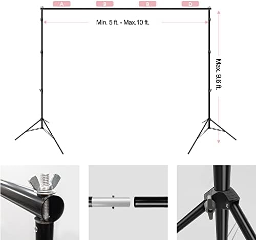 Julius Studio 10 x 9,5 pés. Passes cenários de serviço pesado grande com 6 x 9 pés. Tela de fundo verde da tela de fundo cromaikey Premium de alta densidade 150 gsm, tecido sintético, acessórios para bolsas de areia fotográfica, JSAG688