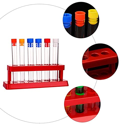 1 Defina tubos de teste de plástico com acessórios de experimentos científicos de rack de armazenamento
