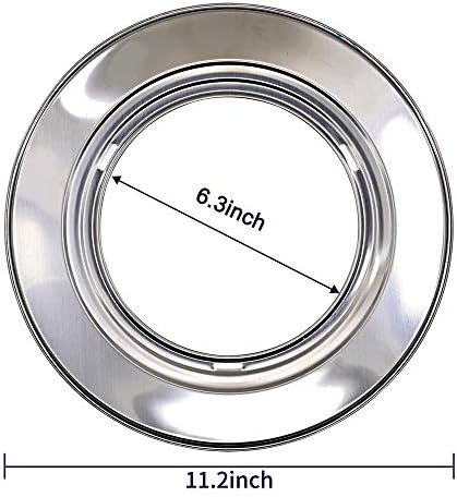 DGQ 11 polegadas anel anel de vapor de bambu A adaptador de anel de anel de aço inoxidável de aço inoxidável Adaptador de anel de vapor se encaixa de 8 a 10 polegadas.