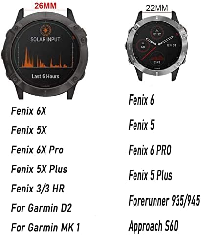 Tiras de banda de vigilância de 22mm gzifc para Garmin Fenix ​​6S 6SPro Relógio Quick Lançamento Silicone Easy Fit Wrist Bands