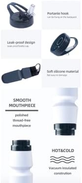 Garrafas de água dobráveis-garrafa de água de silicone de 25 onças-enrolar a garrafa de água com palha para viajar-garrafa