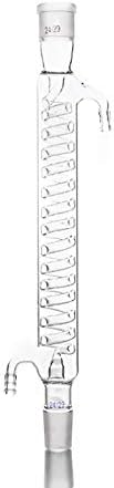 Mountain Men Laboratory, Formato Durável Condensador Serpentino, Comprimento da condensação em espiral 120mm, condensador Graham com tubo interno fundido, boca subterrânea padrão 24/29 ciência, teste