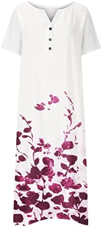 Vestidos para mulheres 2023 Sexy, vestido feminino botão floral bolso de manga curta V vestido casual casual