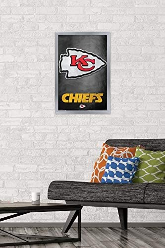 Trends International NFL Kansas City Chiefs - Logo 13 Poster de parede, 22.375 x 34, versão emoldurada preta