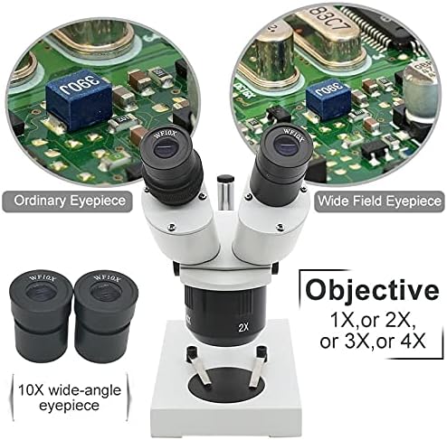 DJASM 10X-20X-30X-40X Microscópio estéreo binocular Microscópio Industrial Iluminado c/ocular para reparo de relógio PCB Inspeção